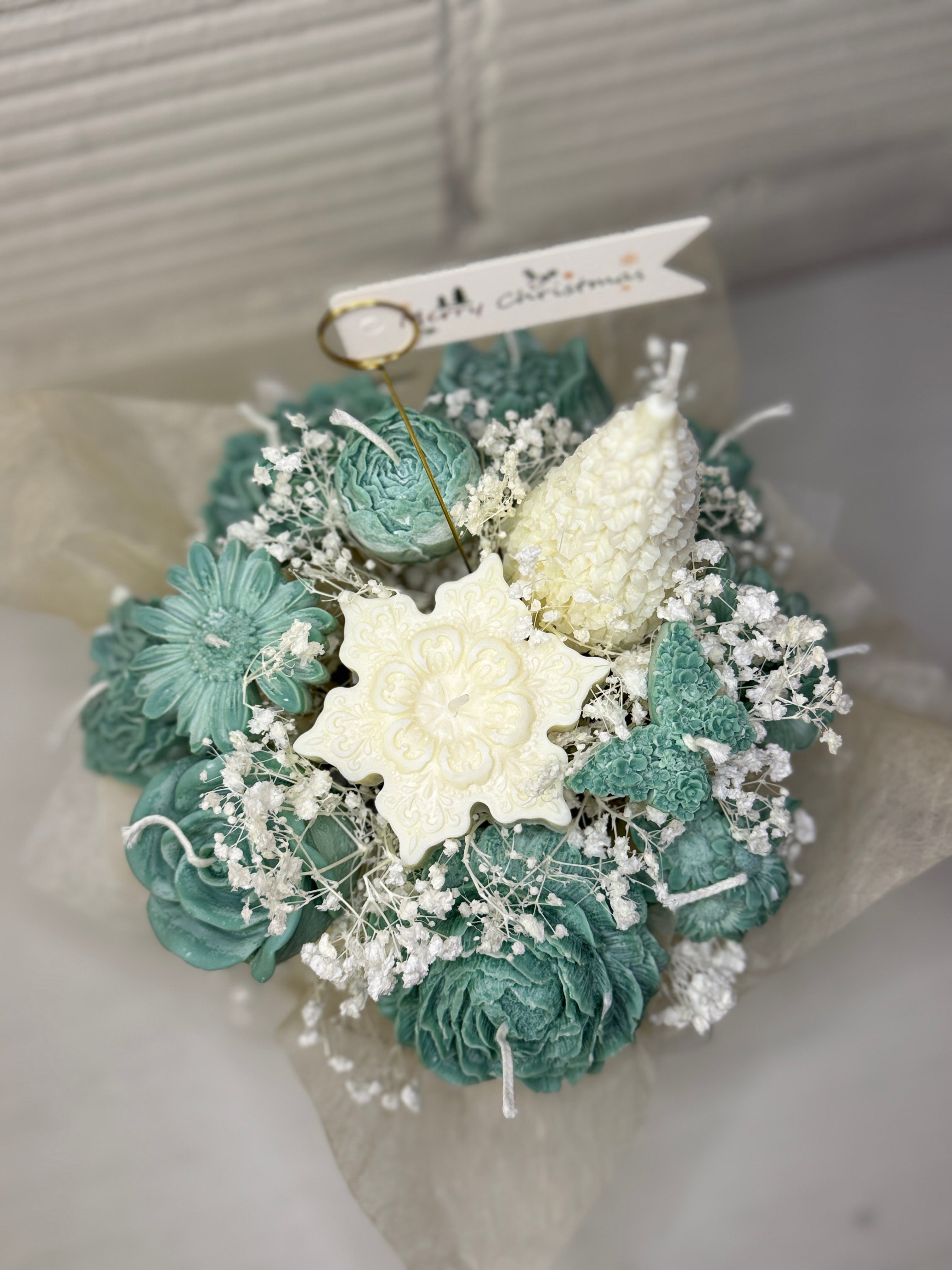 Blumenstrauß Stern grün/weiß