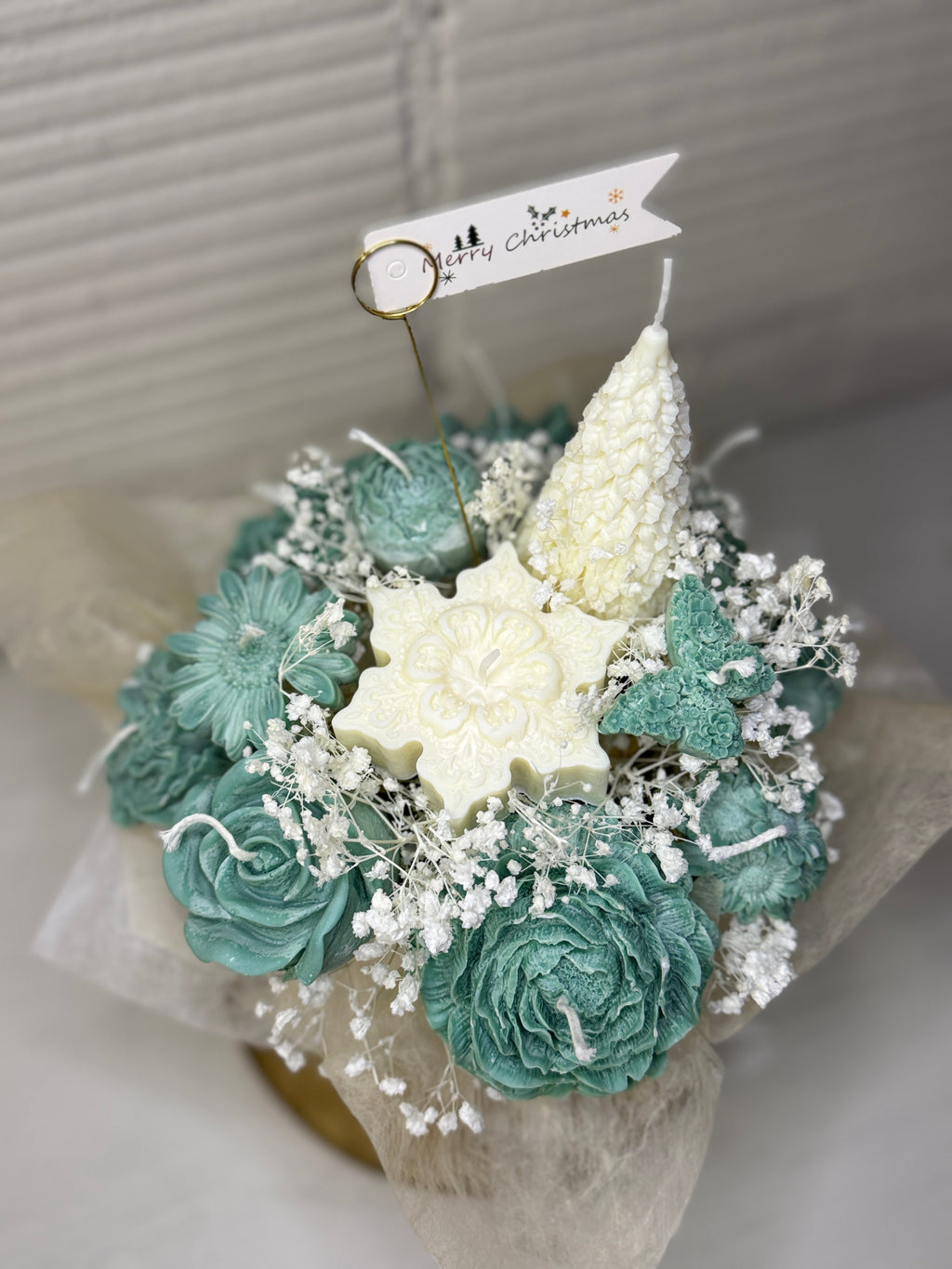 Blumenstrauß Stern grün/weiß