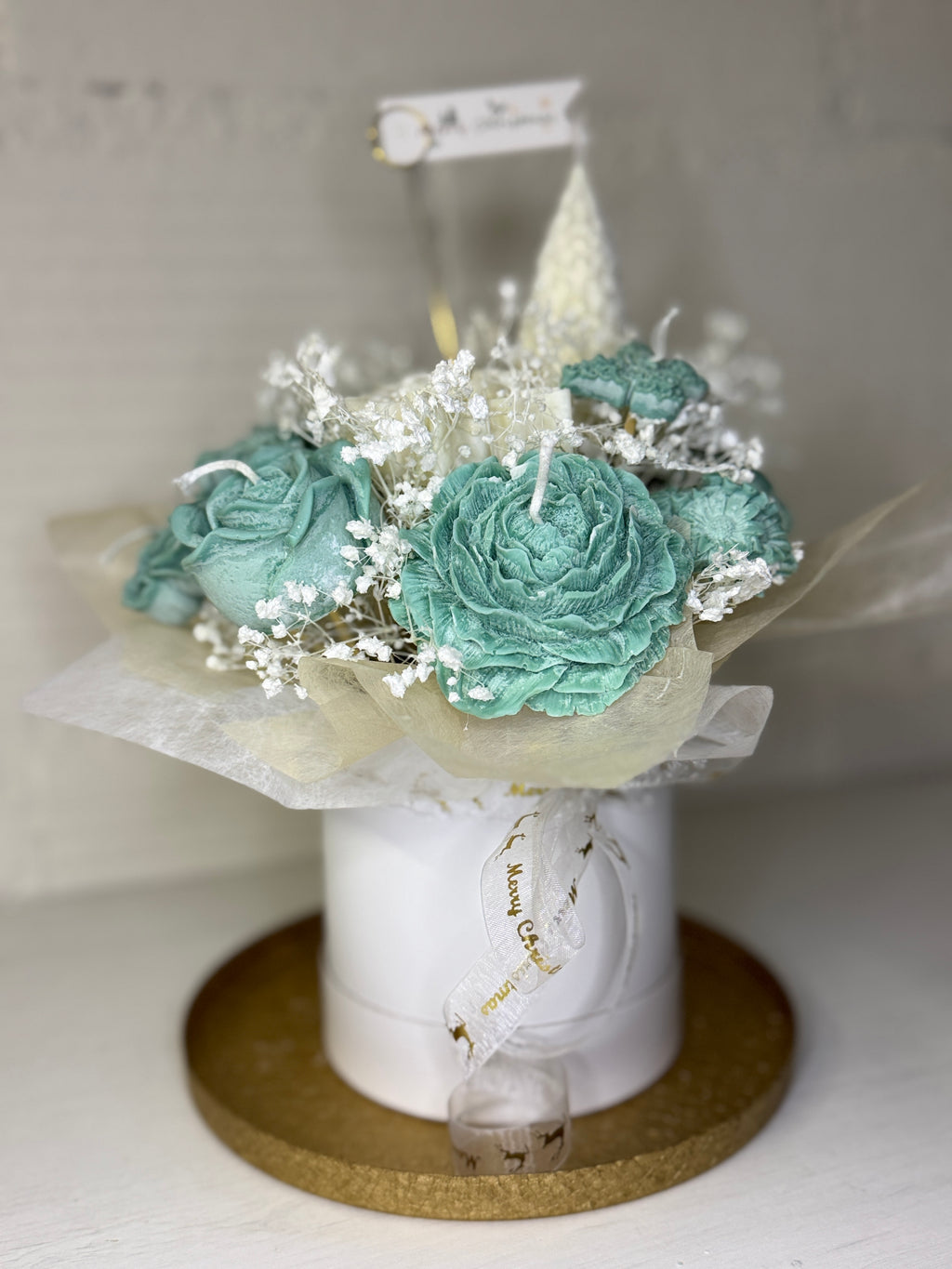 Blumenstrauß Stern grün/weiß