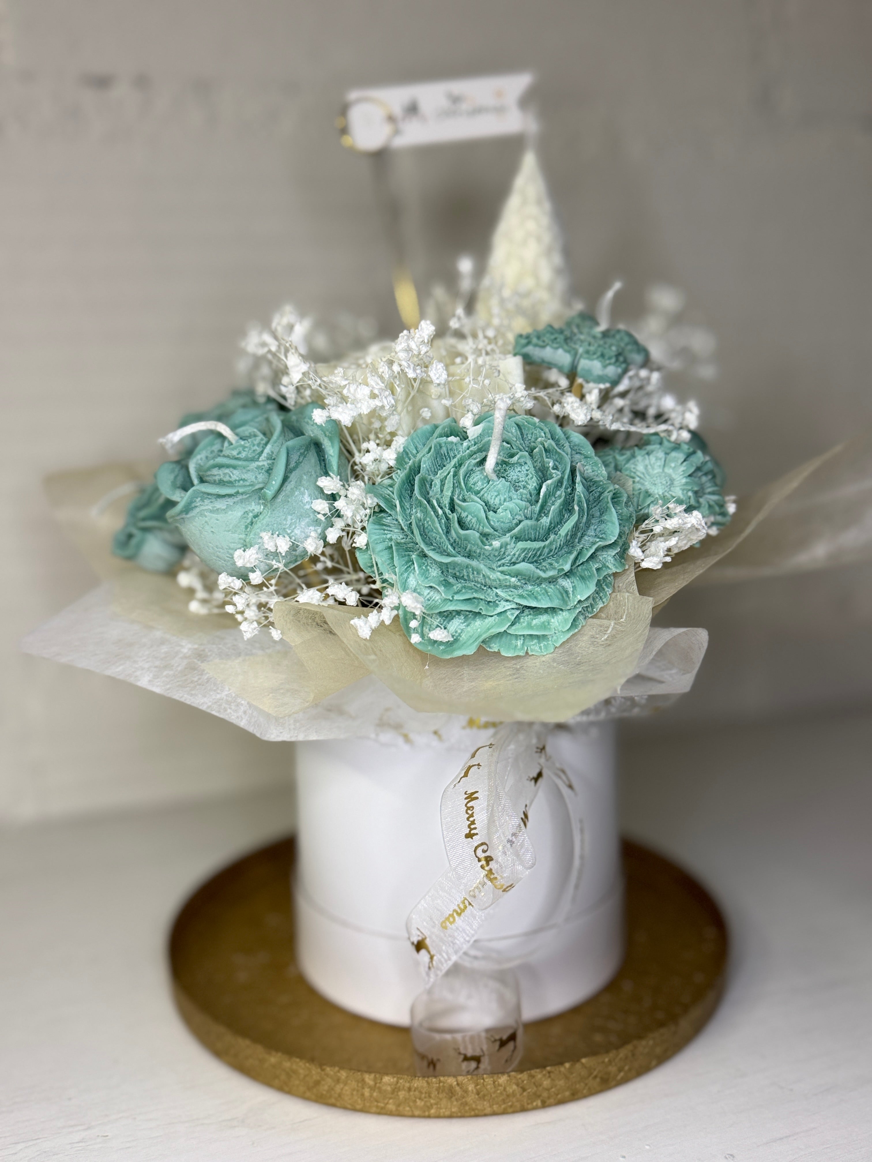 Blumenstrauß Stern grün/weiß