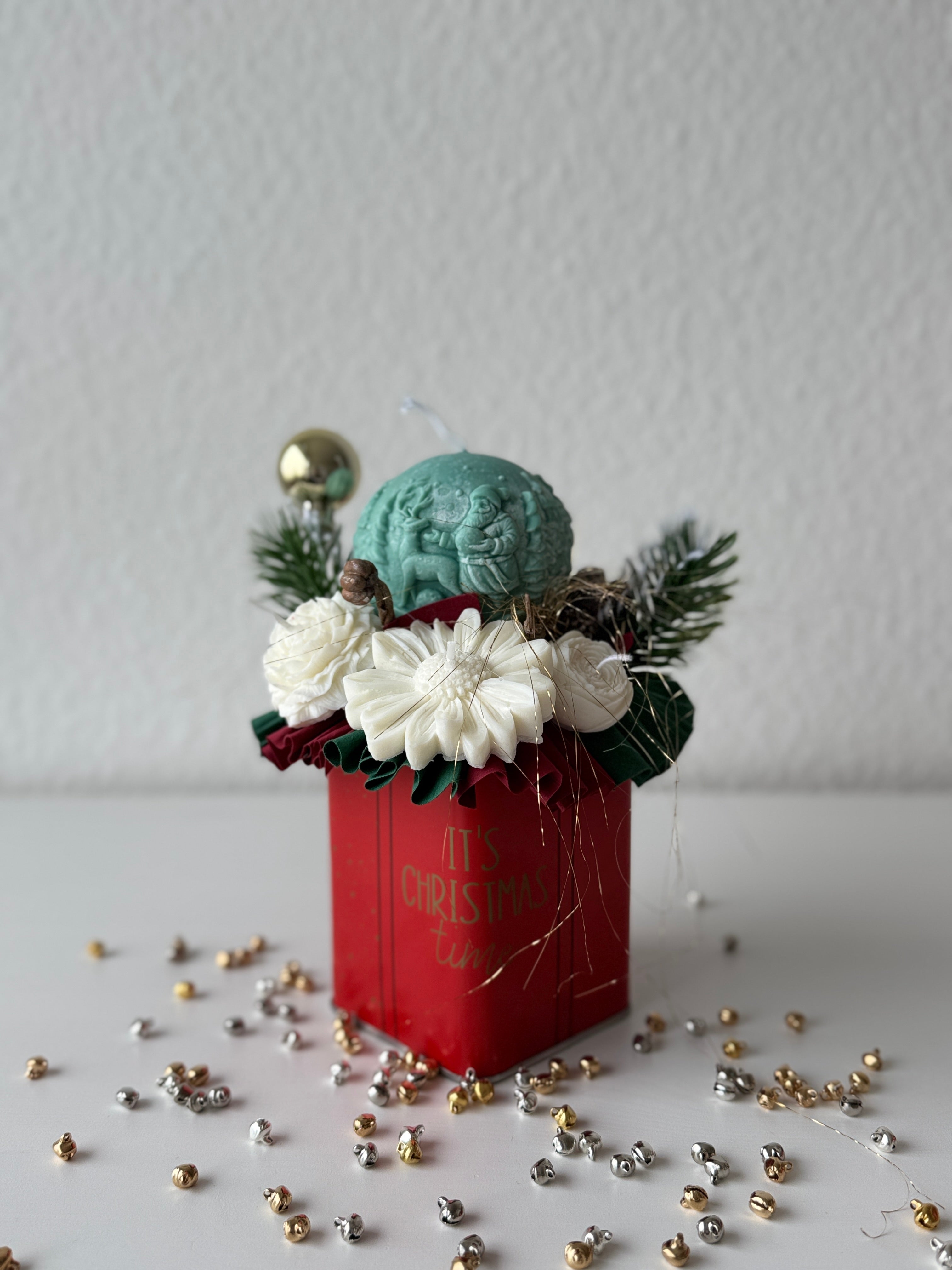 Blumenstrauß Kugel weiß/grün