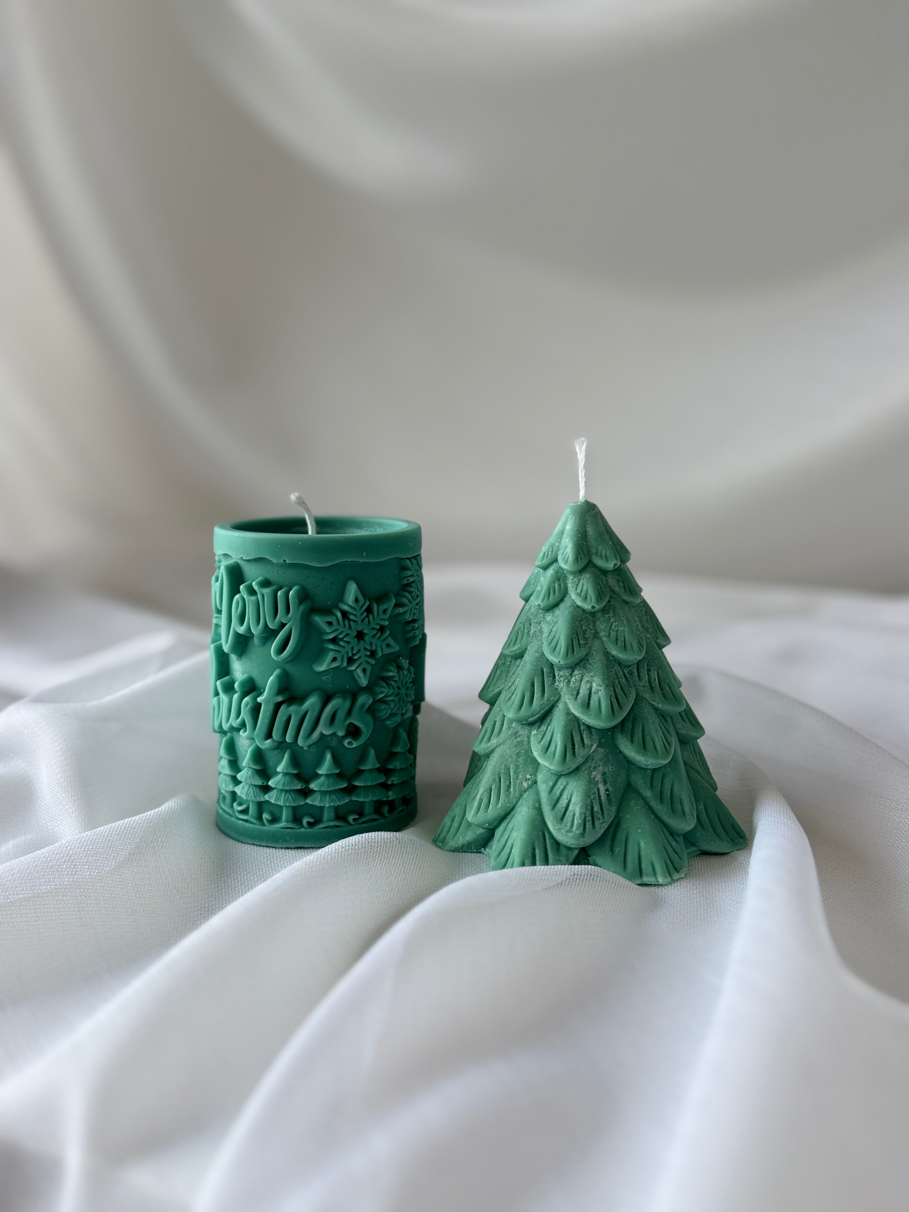 Merry Christmas/Tannenbaum-Set grün