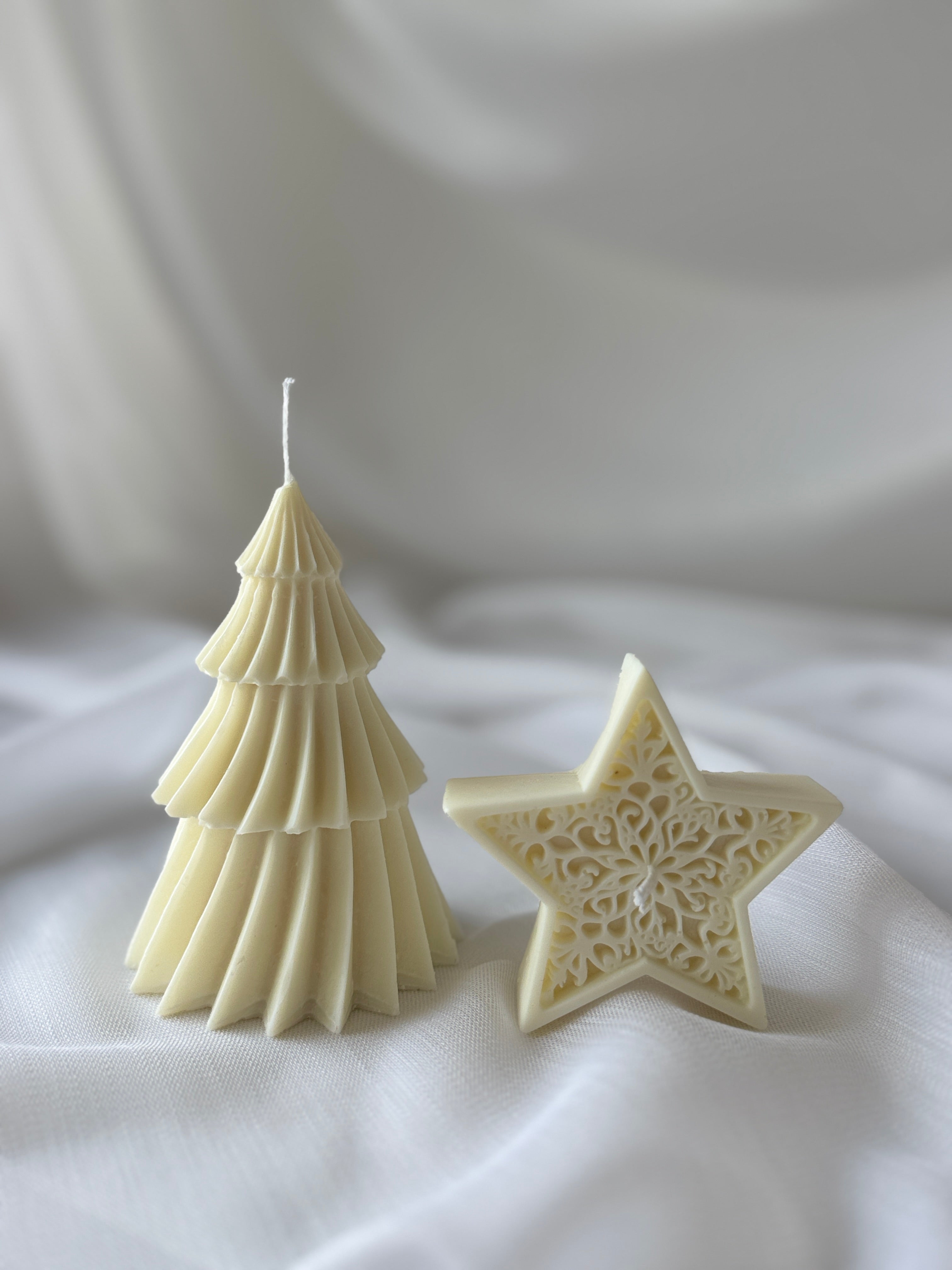 Stern/Tannenbaum-Set weiss