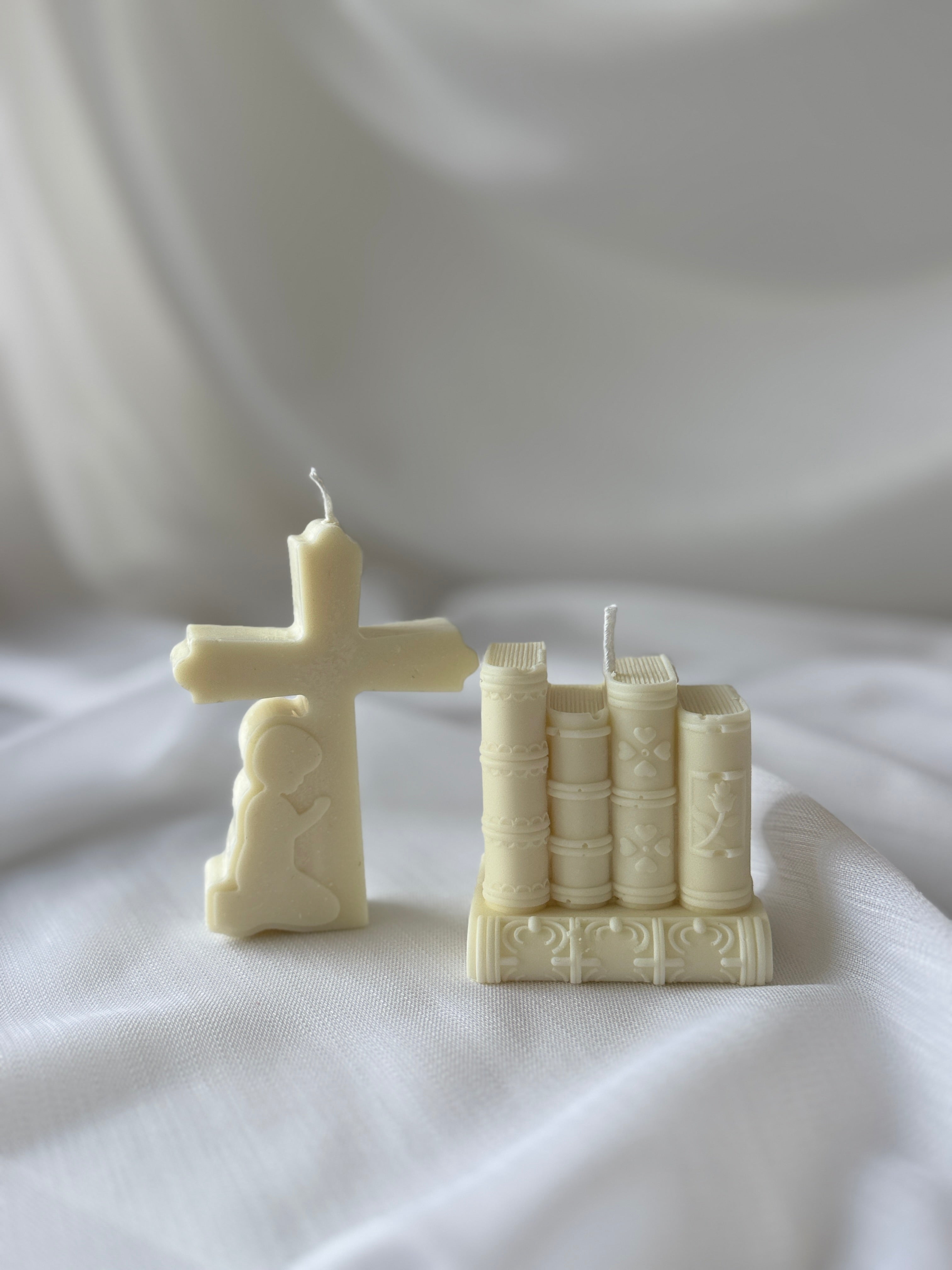 Kreuz/Bibel-Set weiss