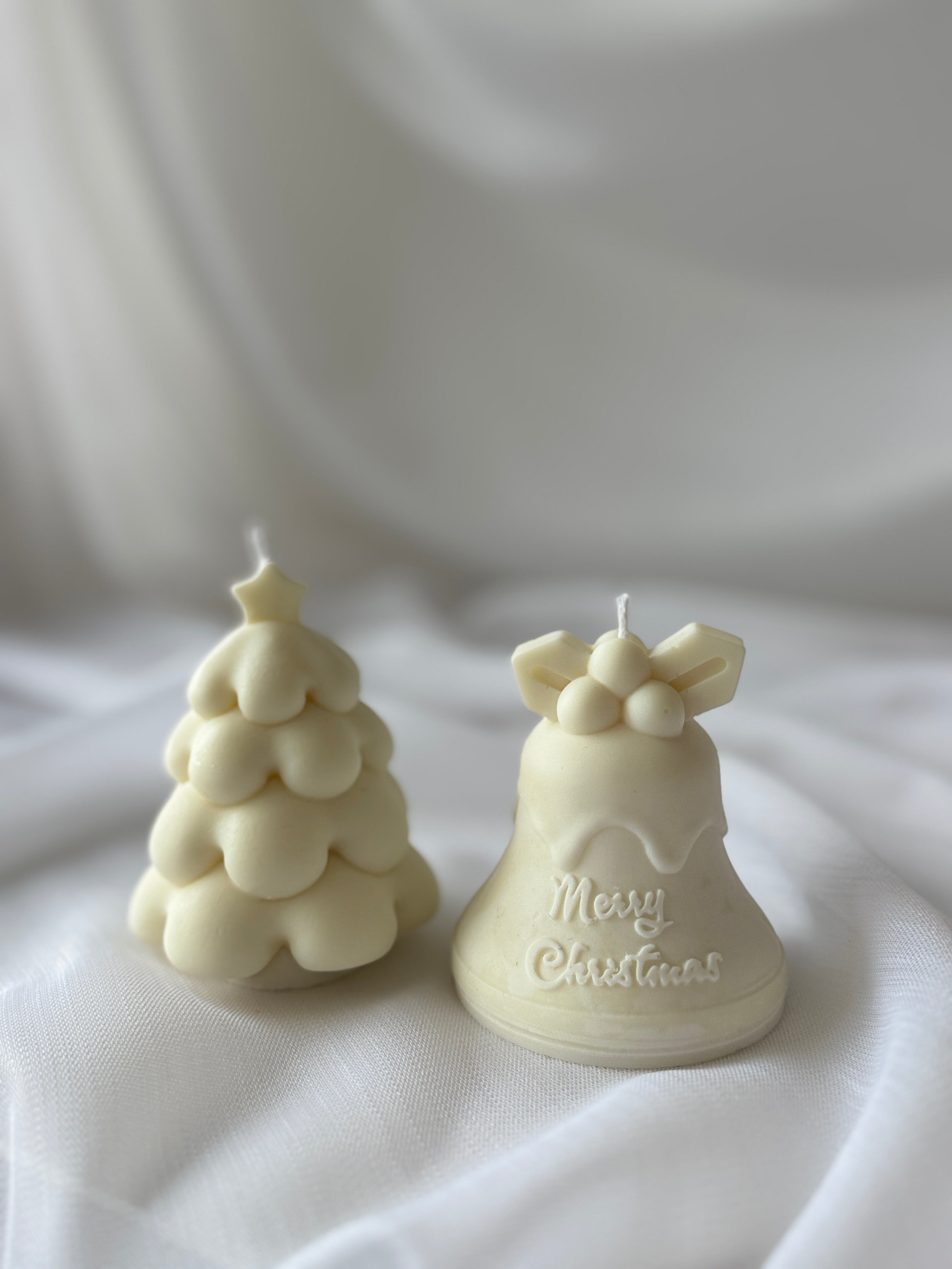 Glocke/Tannenbaum-Set weiss