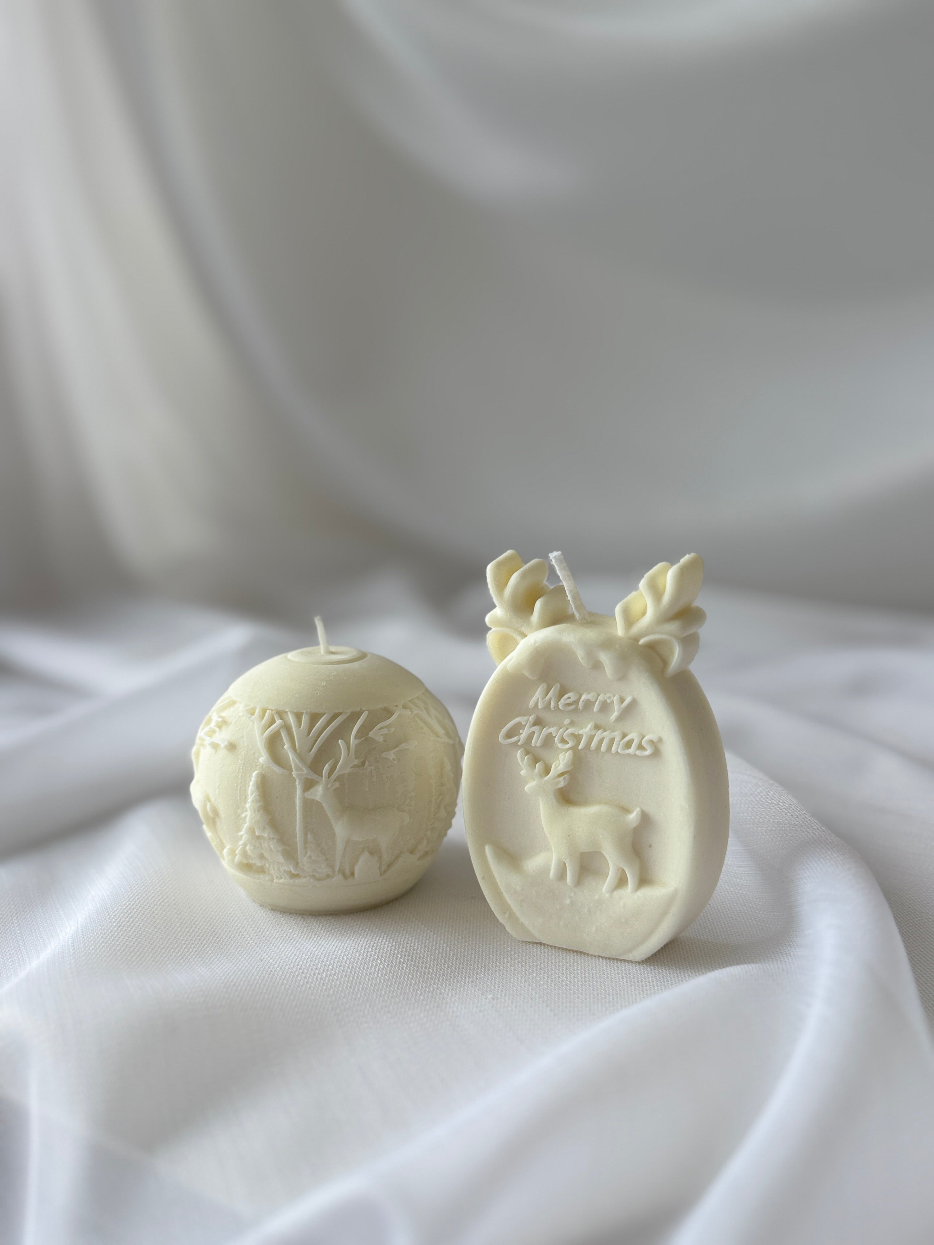 Kugel/Rentier-Set weiss