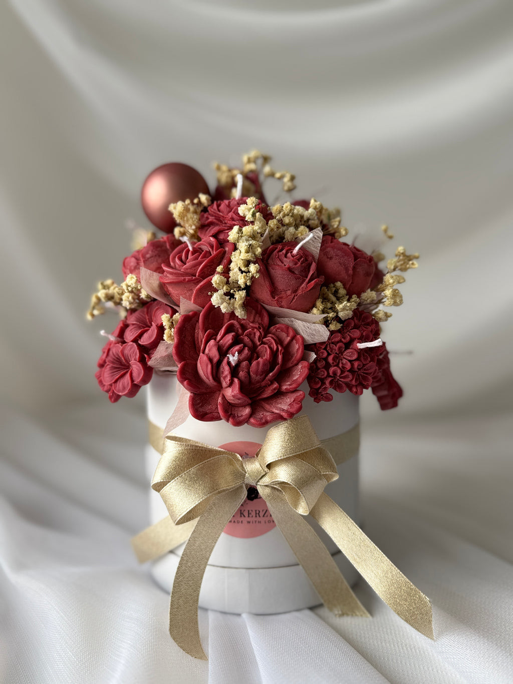 Kerzenstrauss Weihnachtsrot mittel