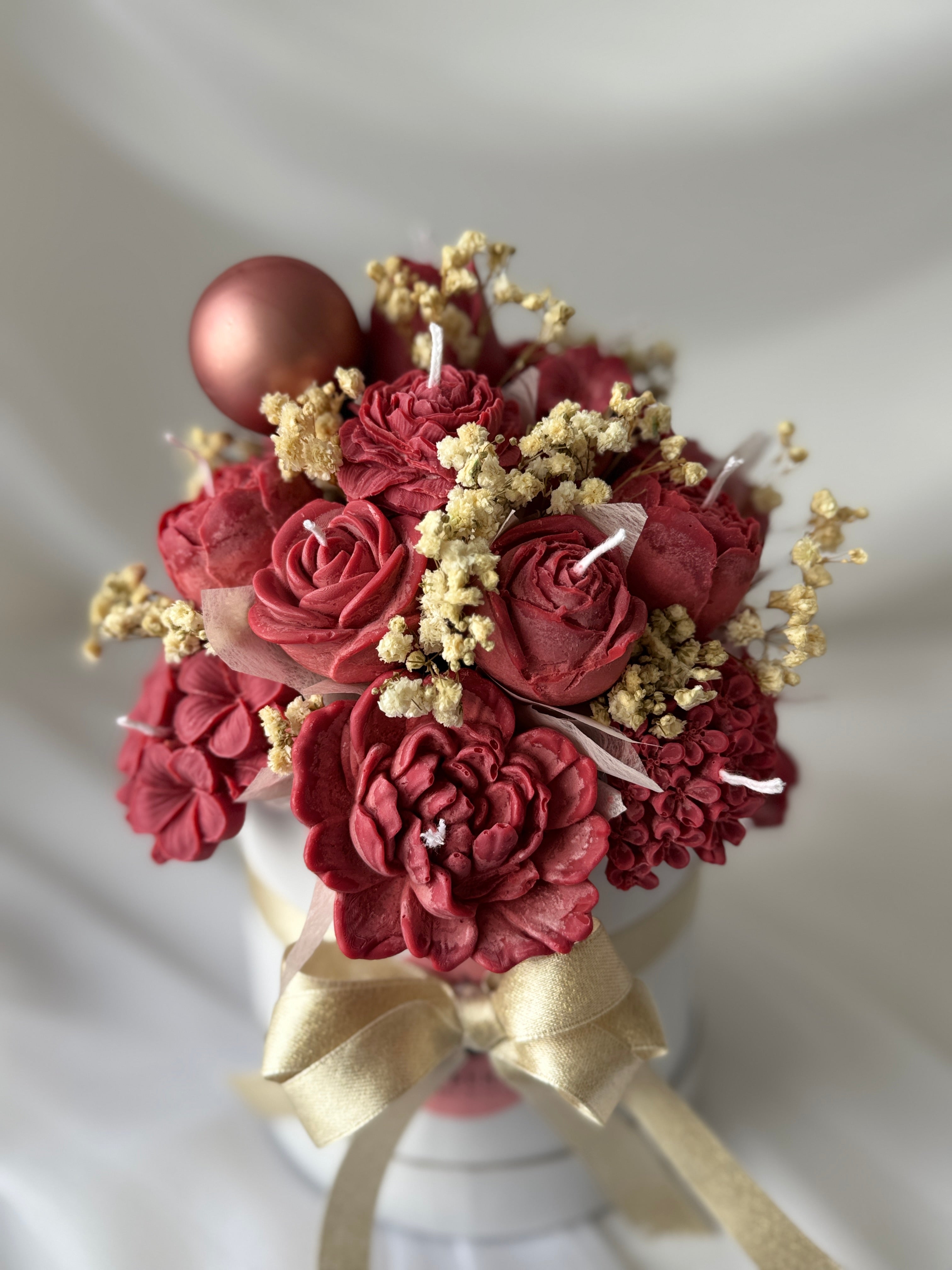 Kerzenstrauss Weihnachtsrot mittel