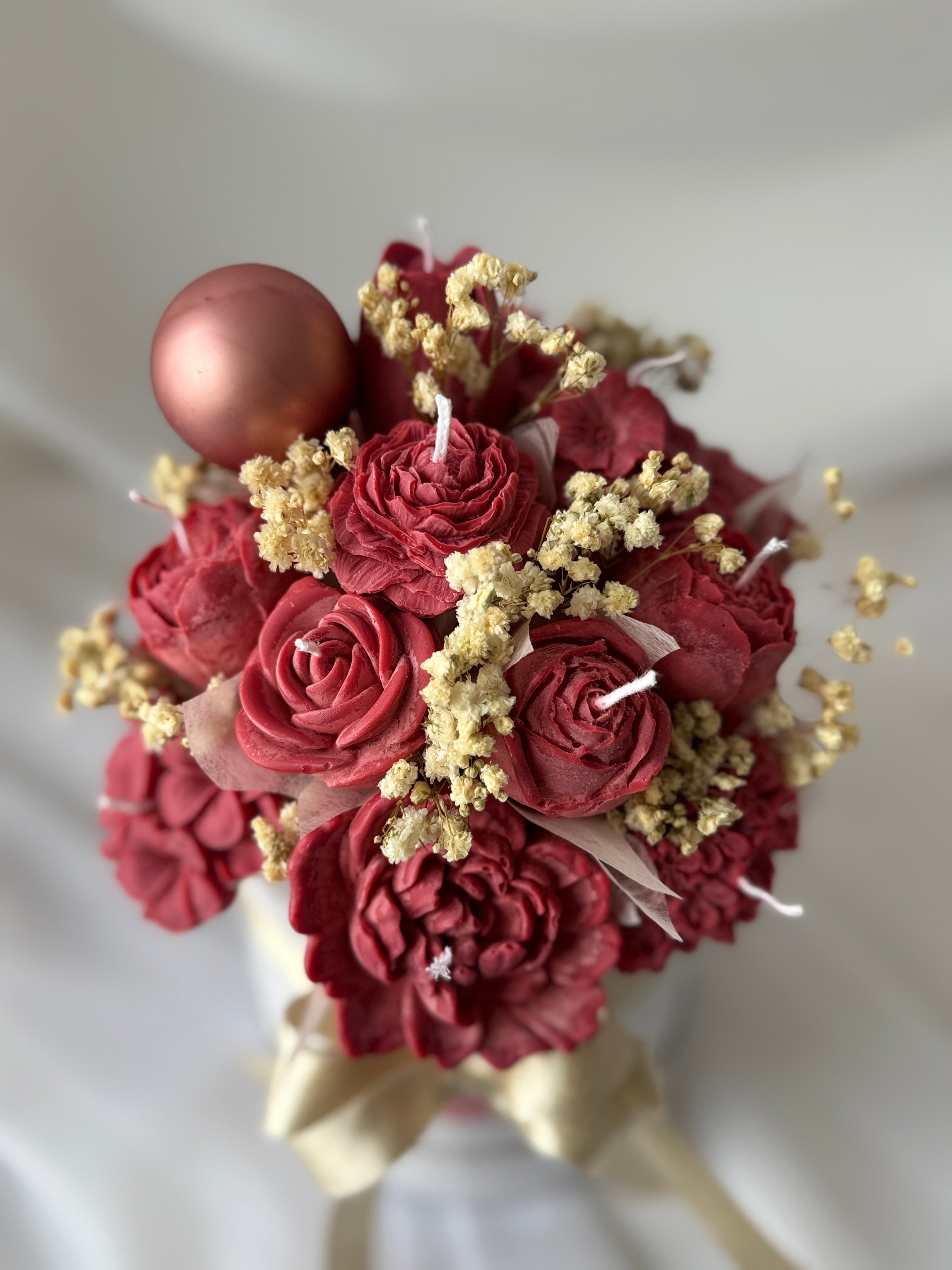 Kerzenstrauss Weihnachtsrot mittel