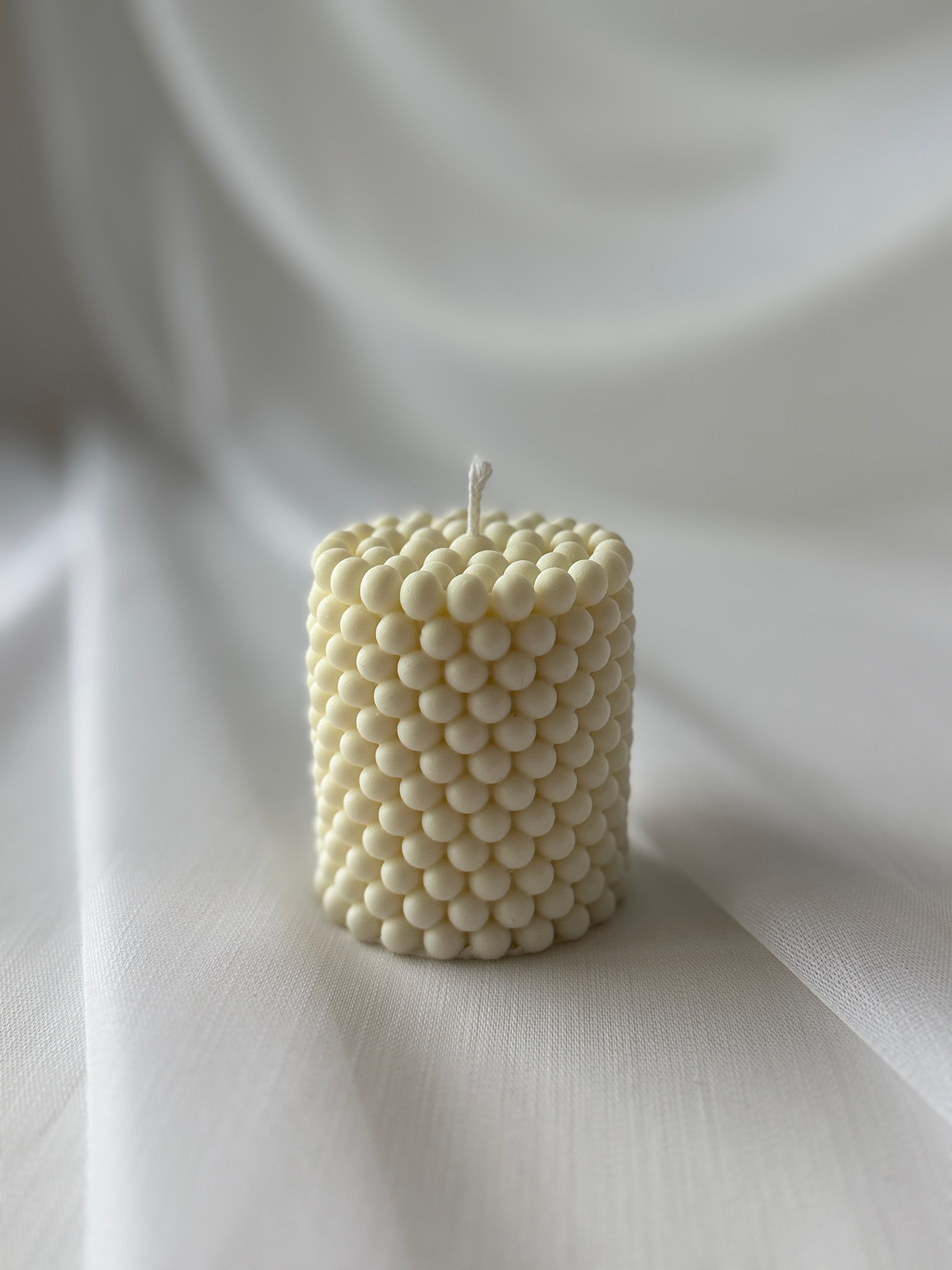 Bubble Säulenkerze Creme