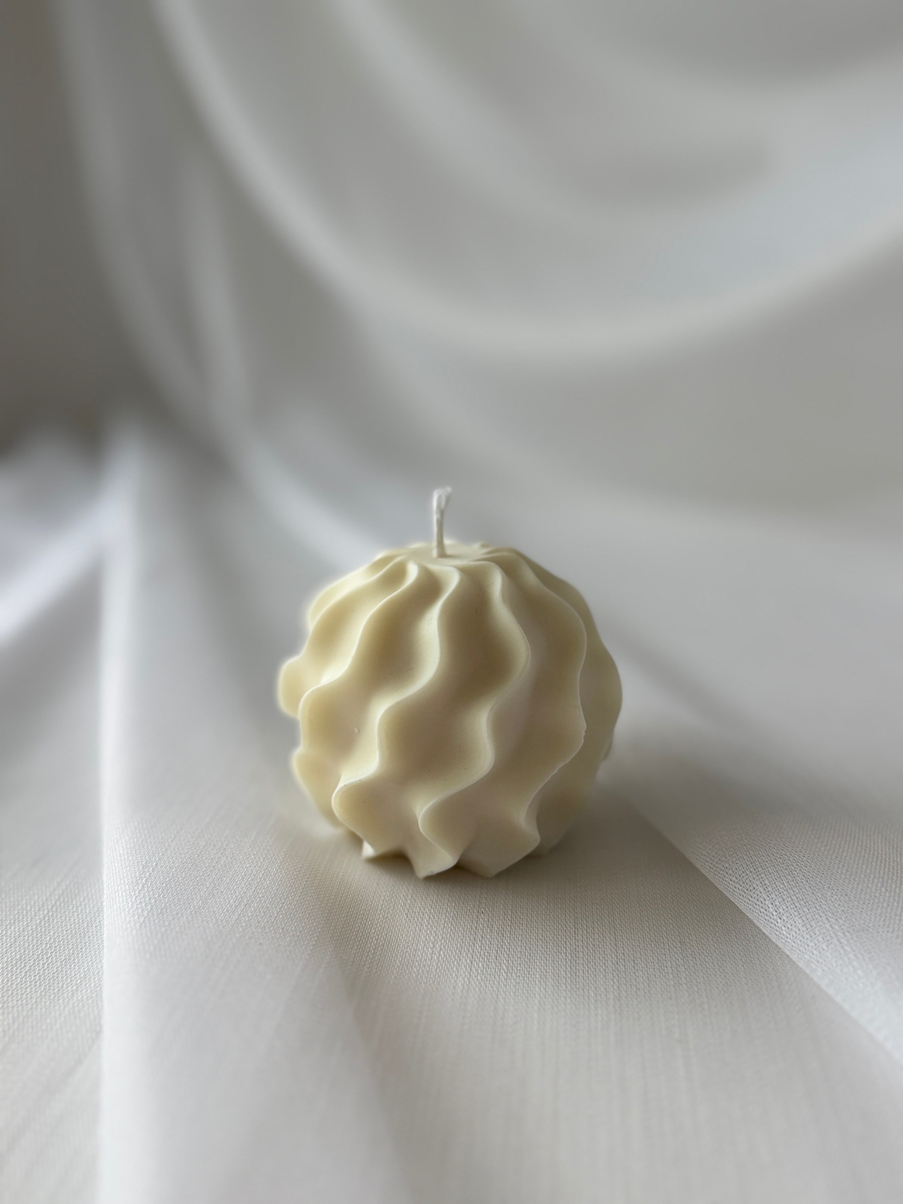 Wave Bubble Kerze Creme