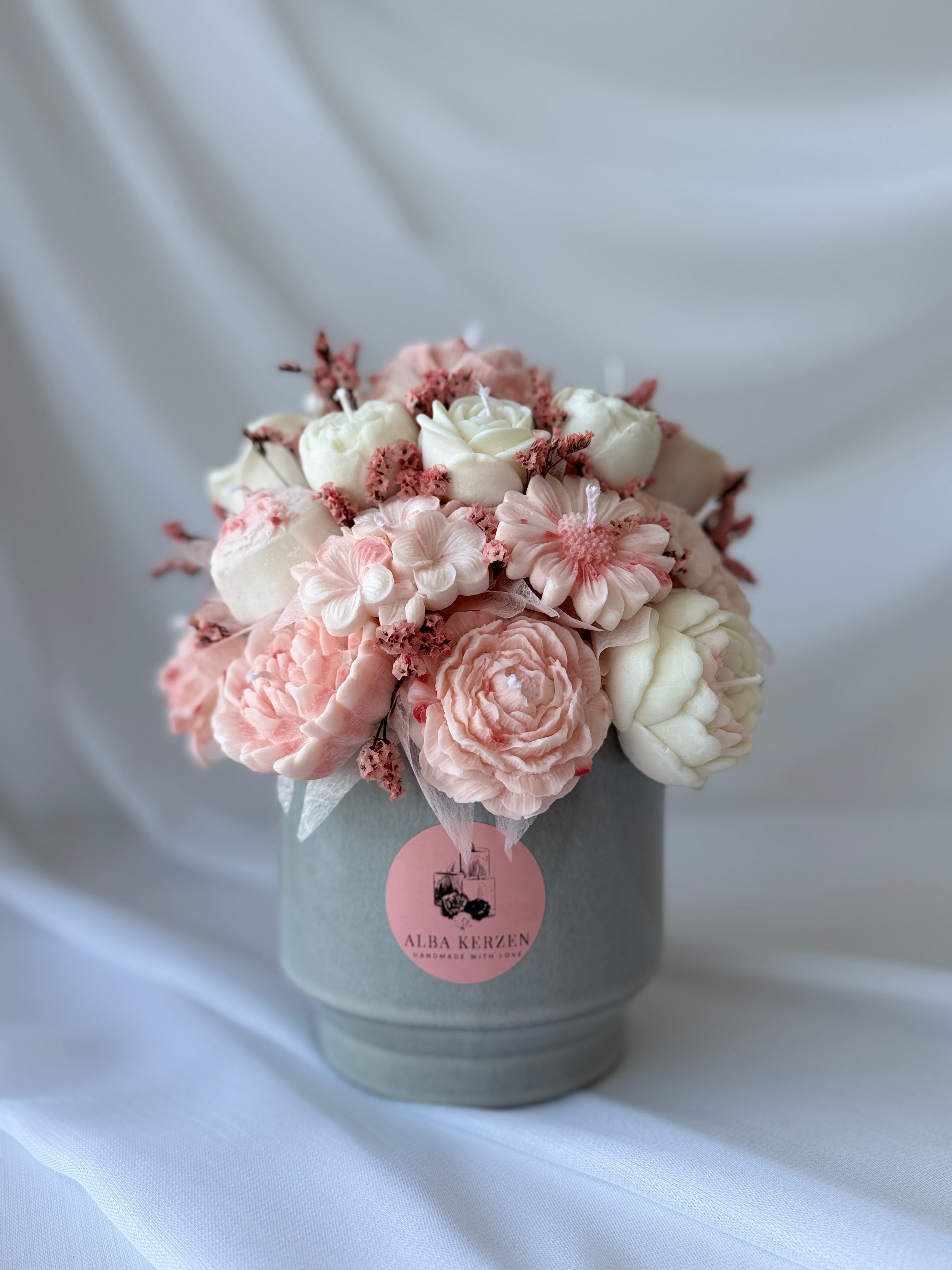 Kerzenstrauss Rosa Romance gross