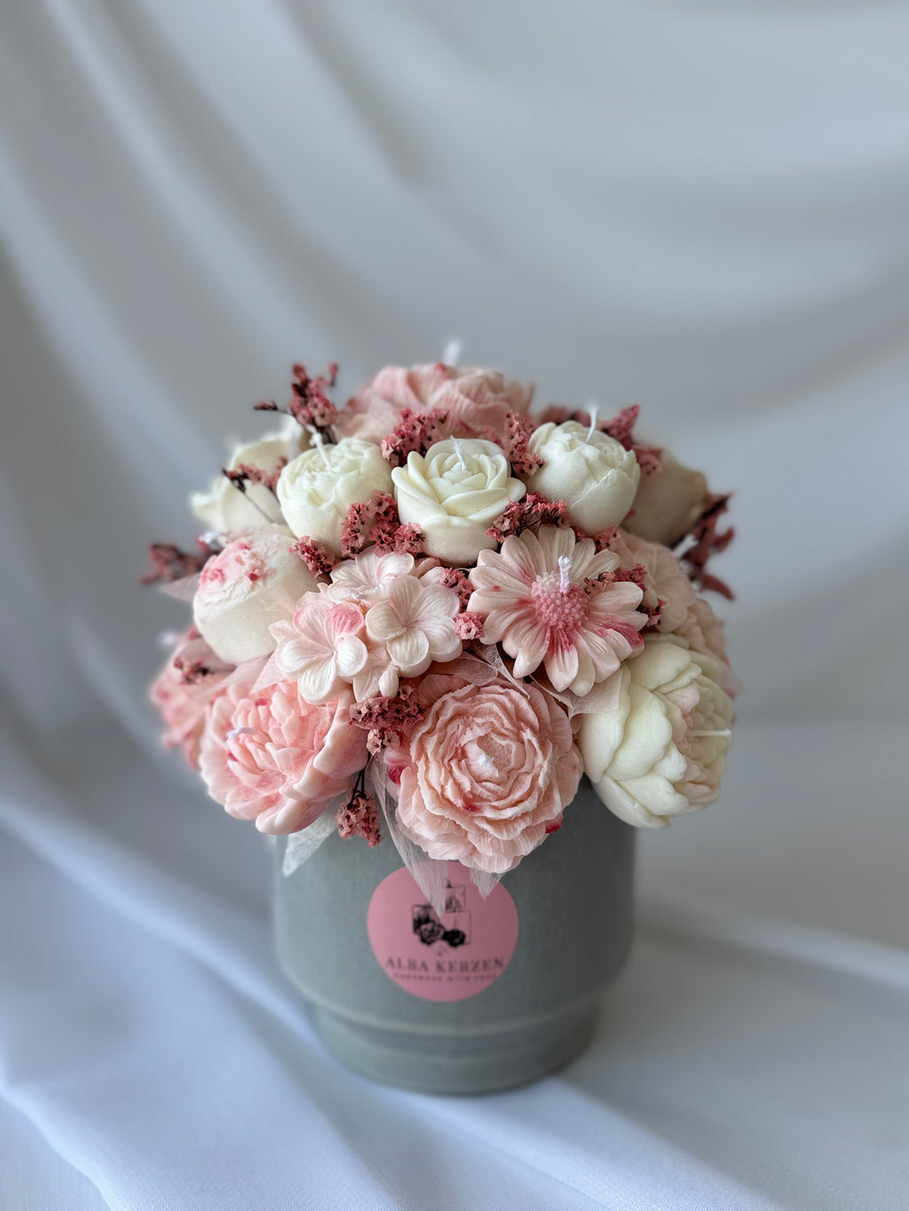 Kerzenstrauss Rosa Romance gross