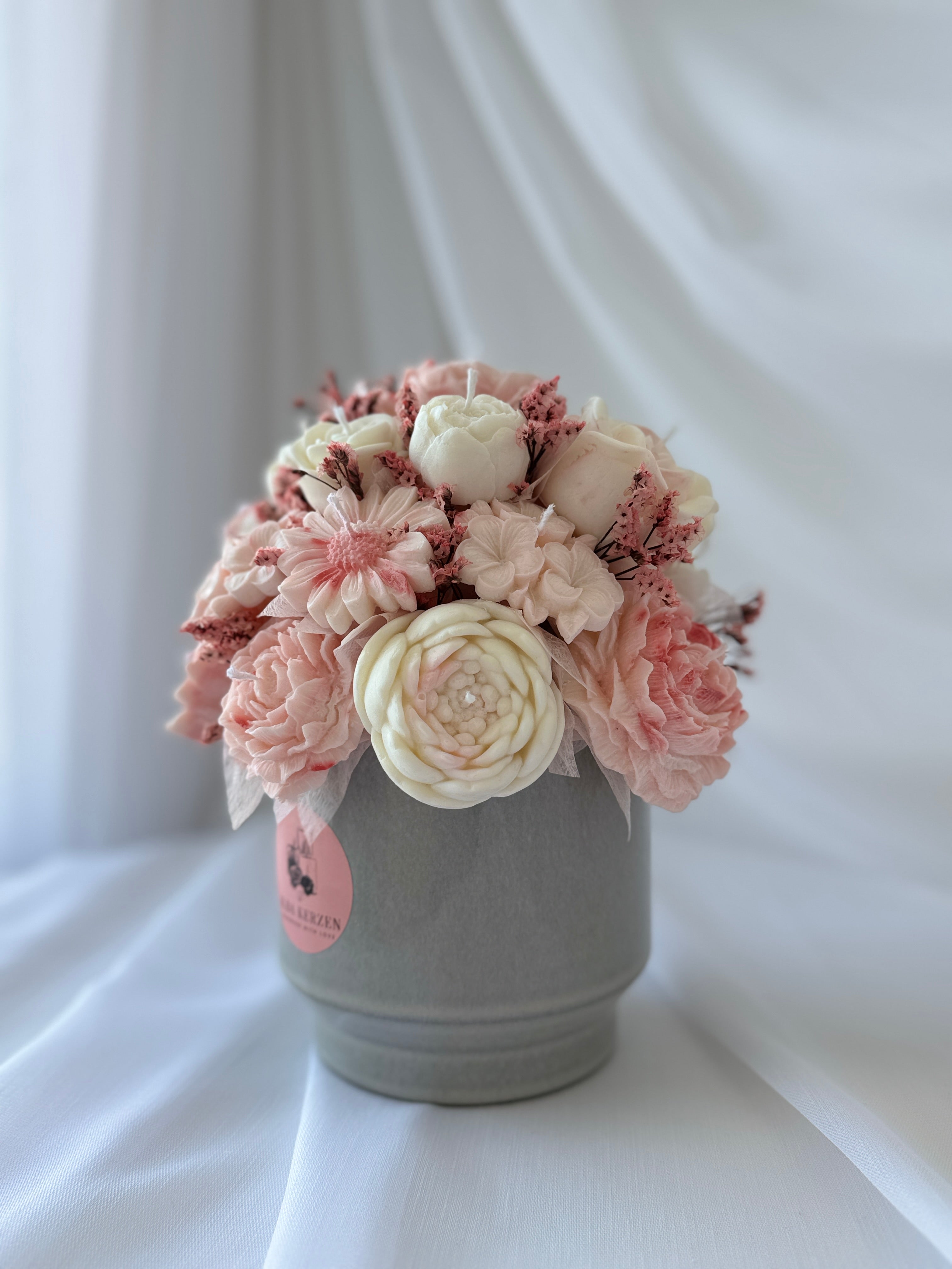 Kerzenstrauss Rosa Romance gross