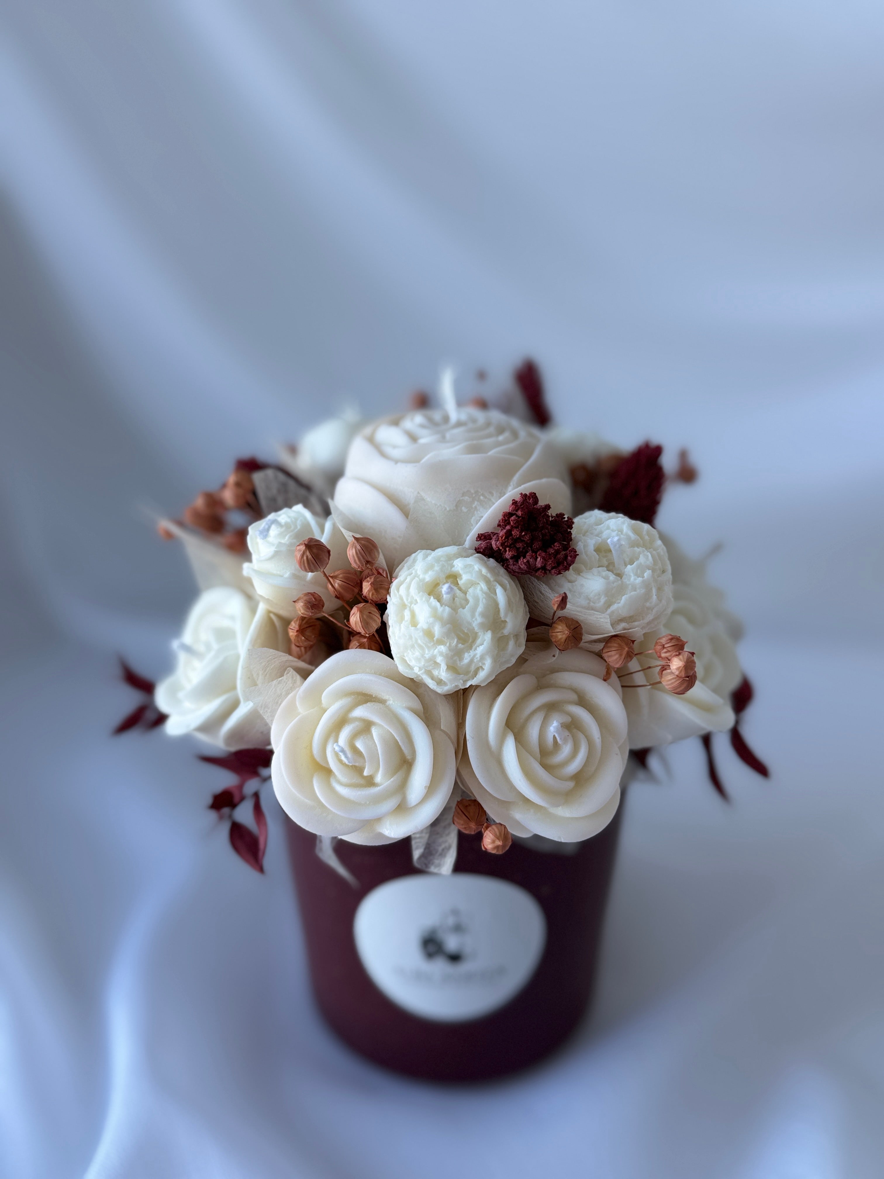 Kerzenstrauss Bordeaux Elegance mittel