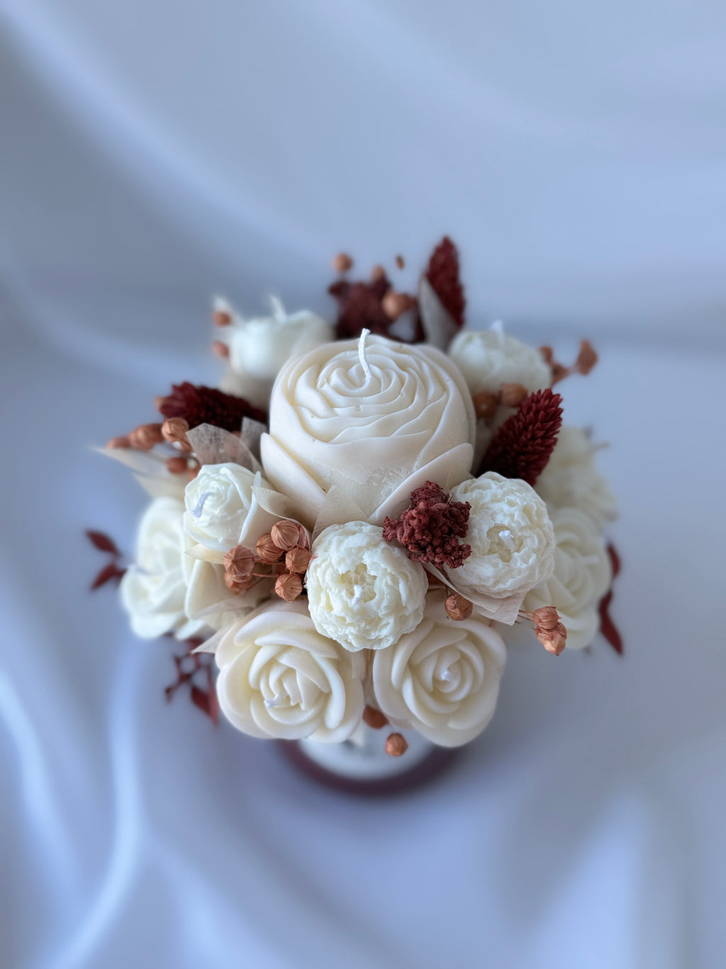 Kerzenstrauss Bordeaux Elegance mittel