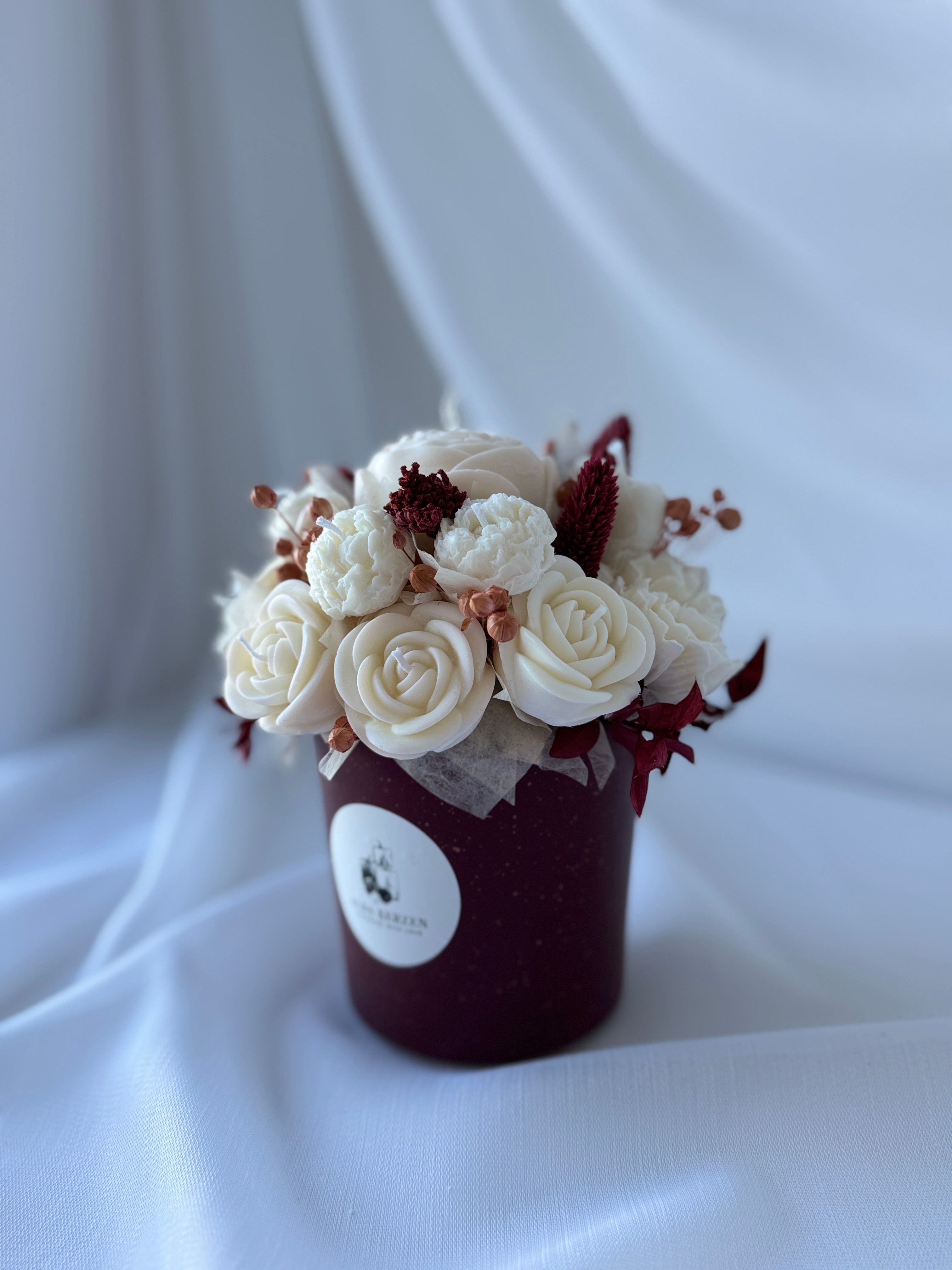 Kerzenstrauss Bordeaux Elegance mittel