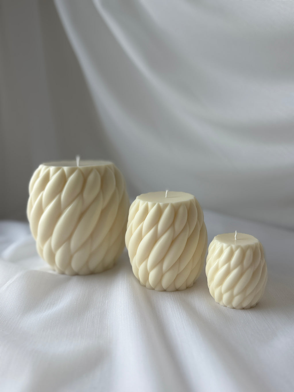 Seil-Kerzen Set - Handgefertigt in 3 Größen