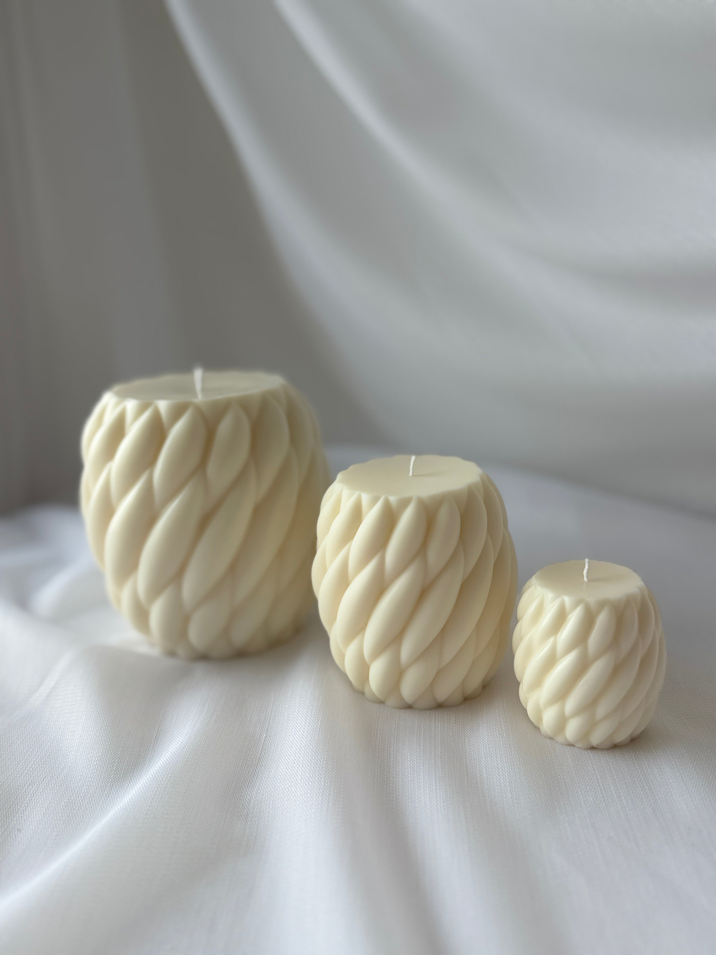 Seil-Kerzen Set - Handgefertigt in 3 Größen