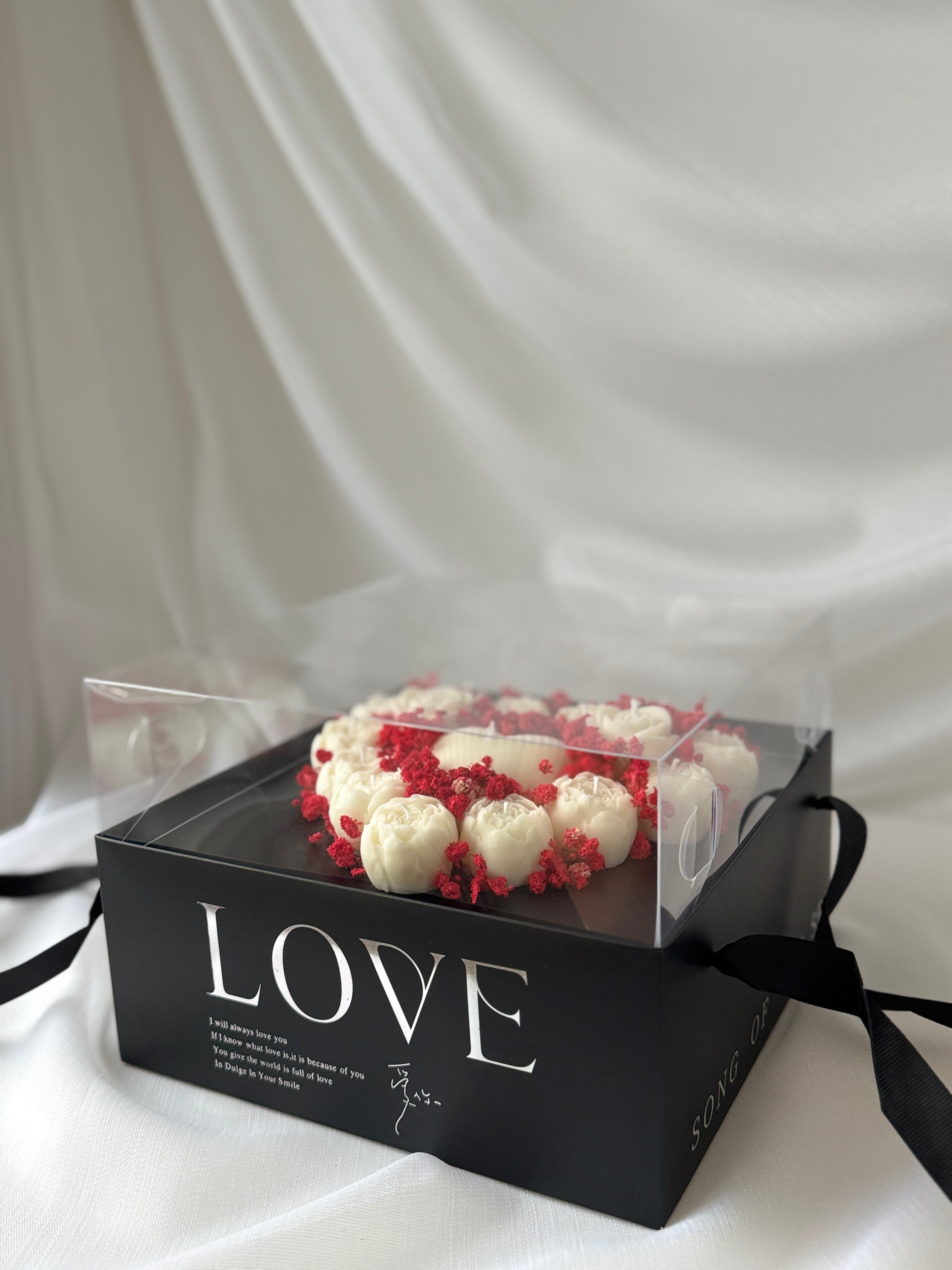 Love Kerzen-Bouquet in Premium Box