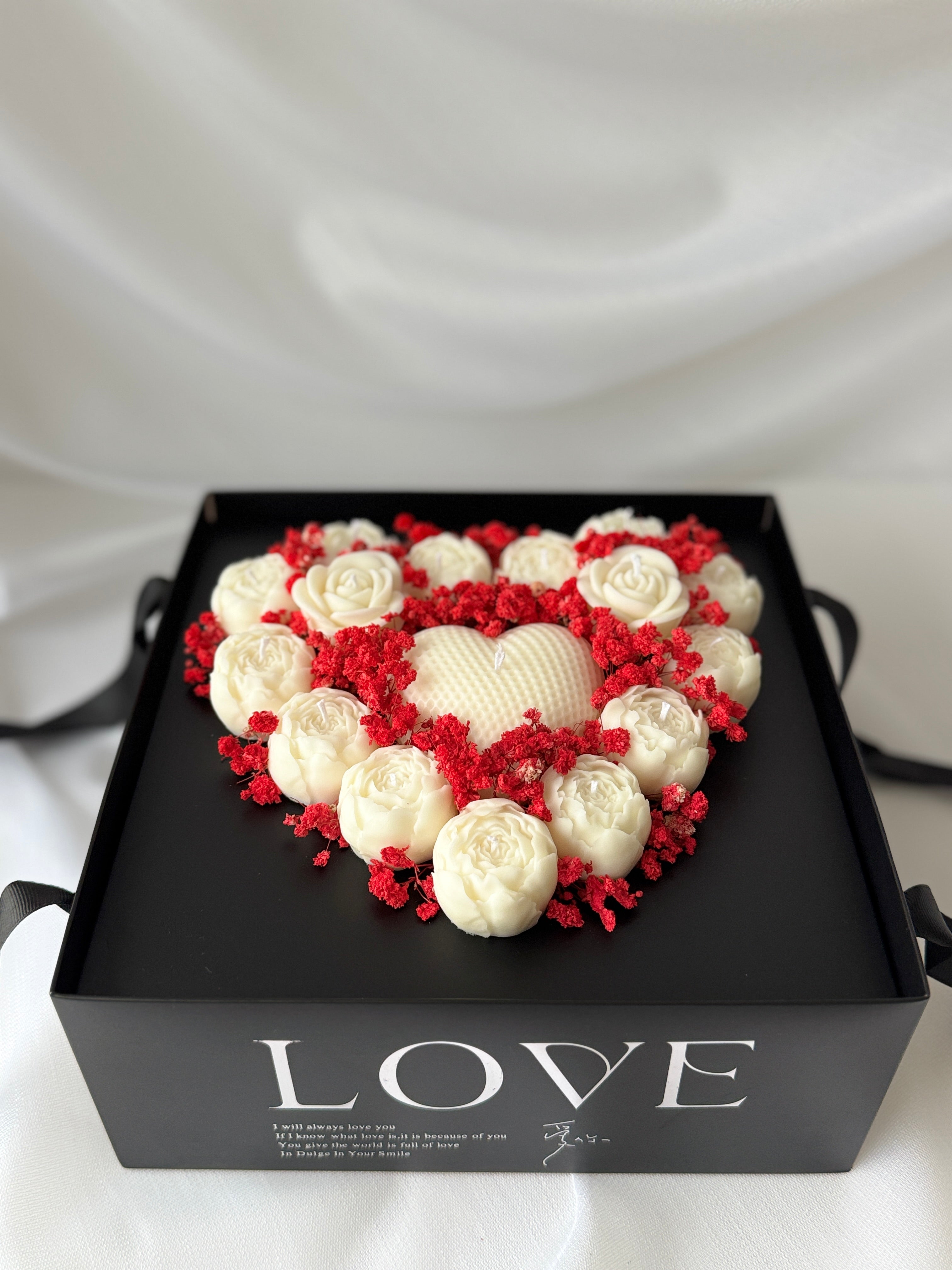 Love Kerzen-Bouquet in Premium Box