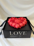 Kerzenstrauss Love Box Herz Rot - Premium Geschenkbox