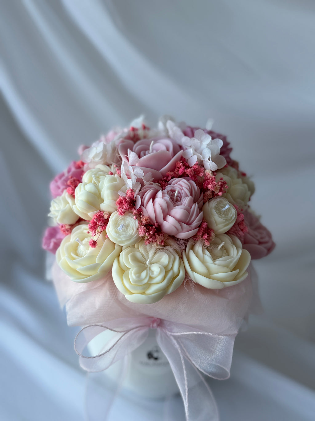 Kerzenstrauß Rosa-Creme Deluxe