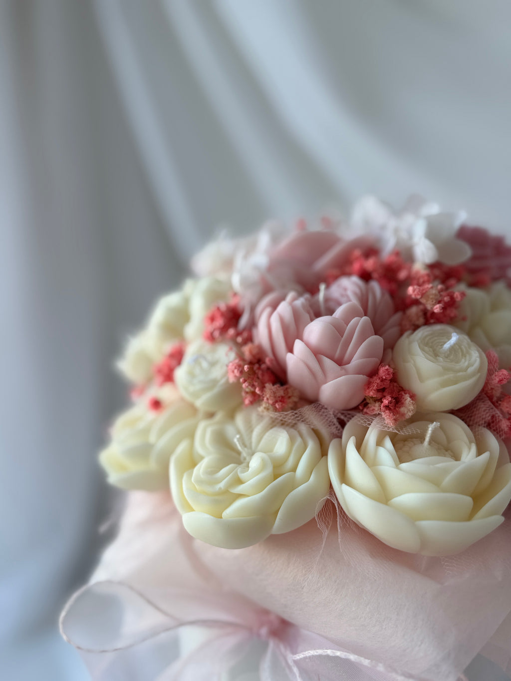 Kerzenstrauß Rosa-Creme Deluxe