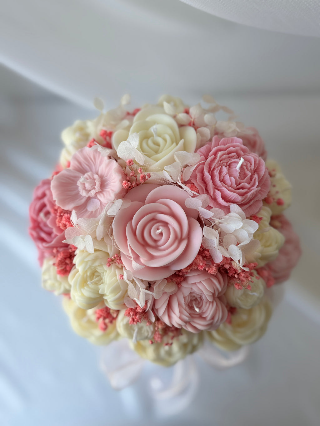 Kerzenstrauß Rosa-Creme Deluxe