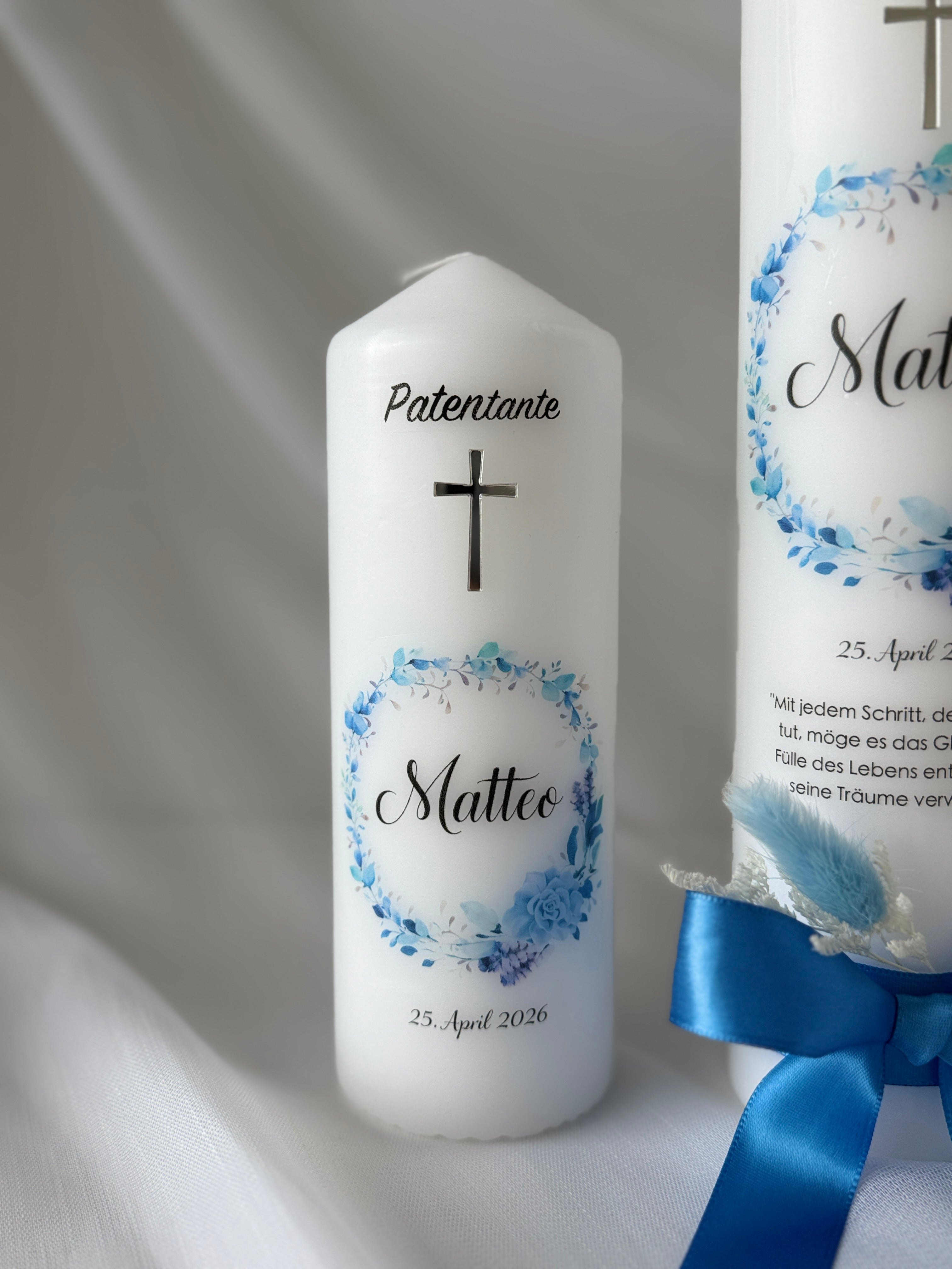 Taufkerzen Blau