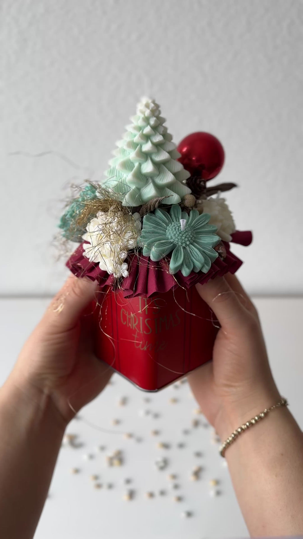 Blumenstrauß Tannenbaum weiß/grün