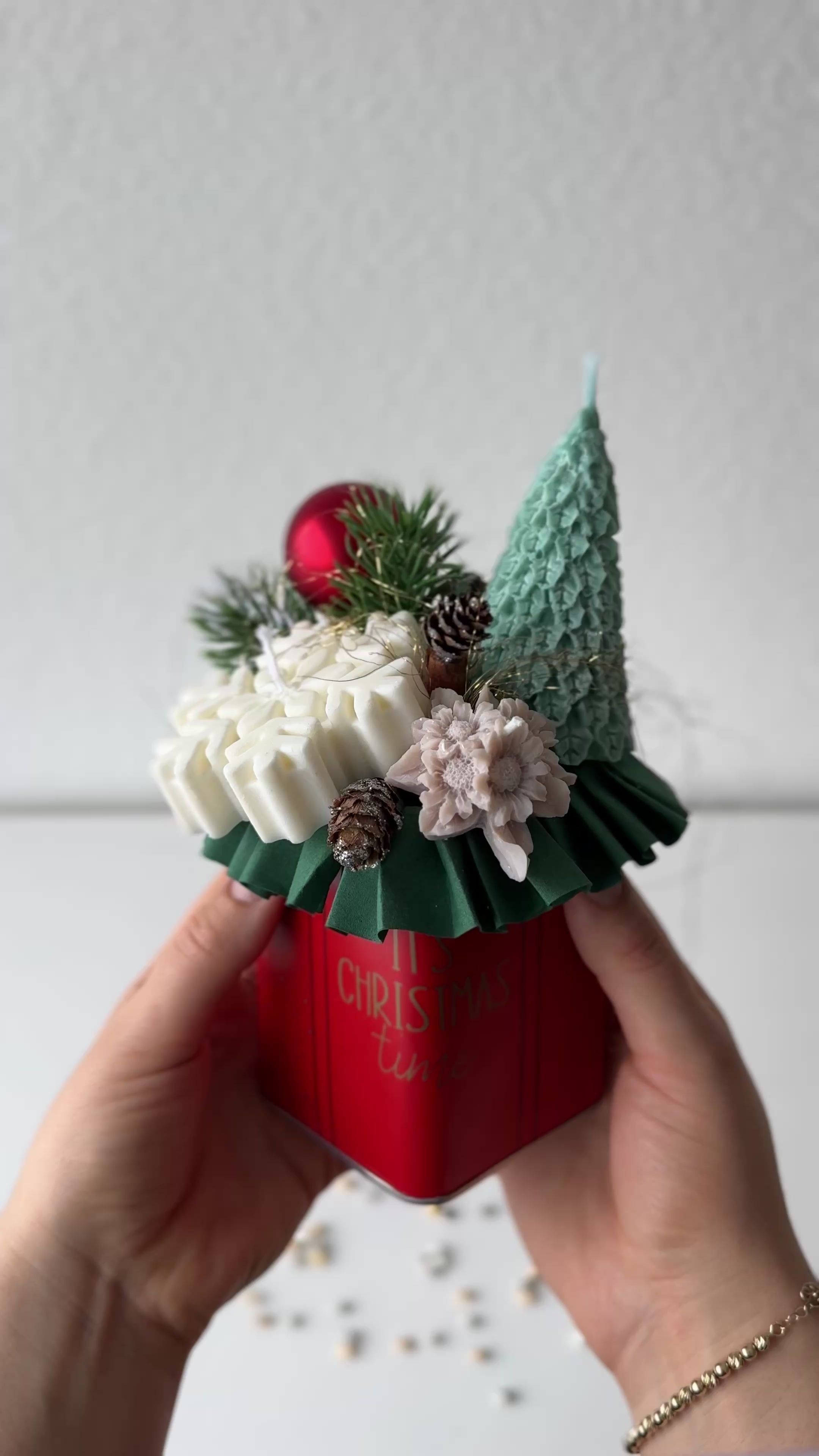 Blumenstrauß Schneeflocke weiß/grün