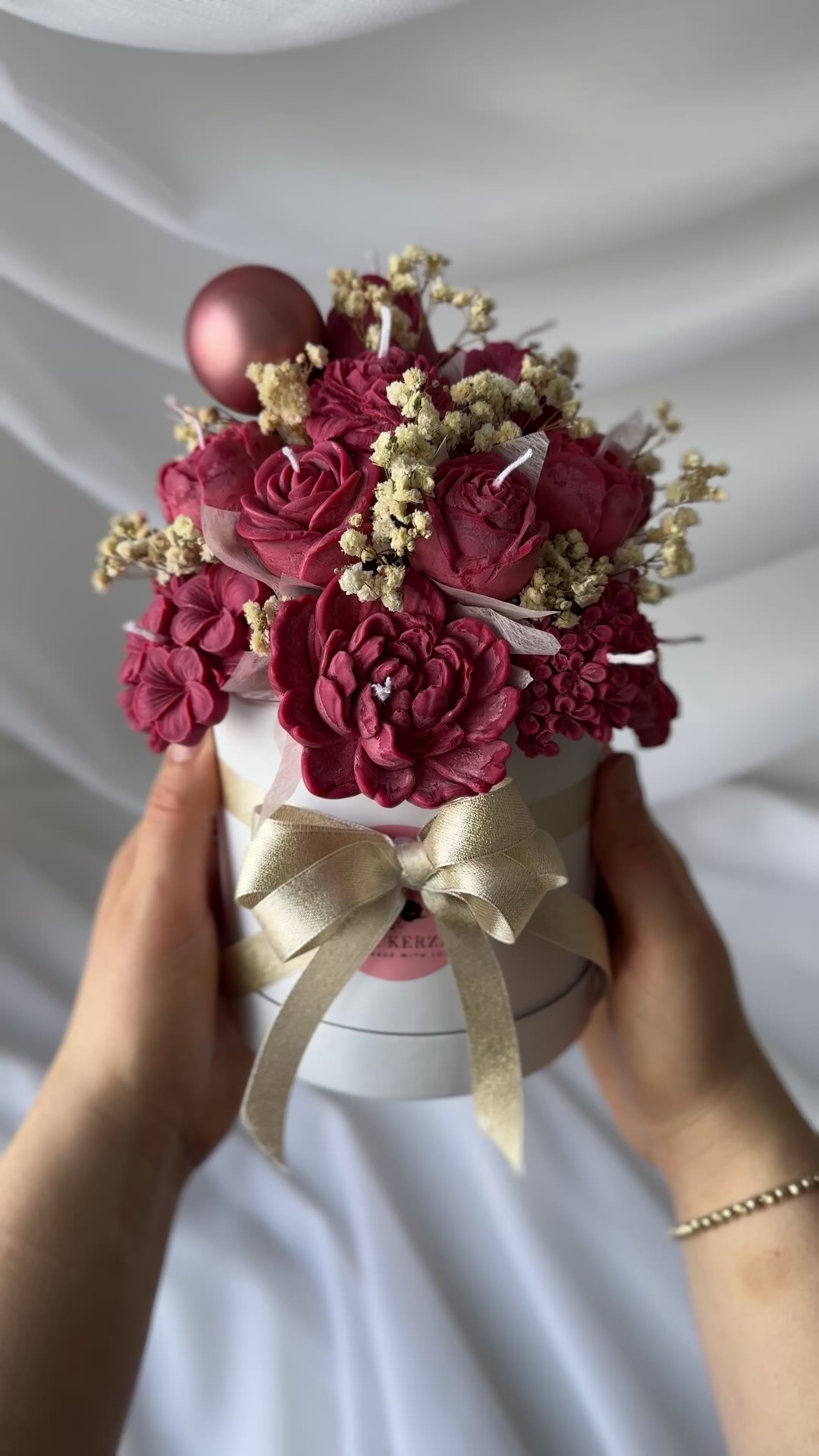 Kerzenstrauss Weihnachtsrot mittel